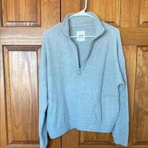 Aerie Gray Quarter-Zip Pullover